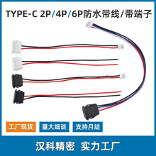 TYPE-C 2P��ˮIPX5����ע�zֱ��ʽ��PH2.0����typec��ˮ����ĸ��