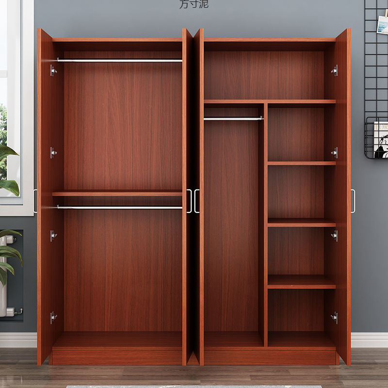 Simple Modern Assembled Wardrobe Simple and Economical Solid Wood Panel Children's Bedroom Rental Room Storage Large Wardrobe
