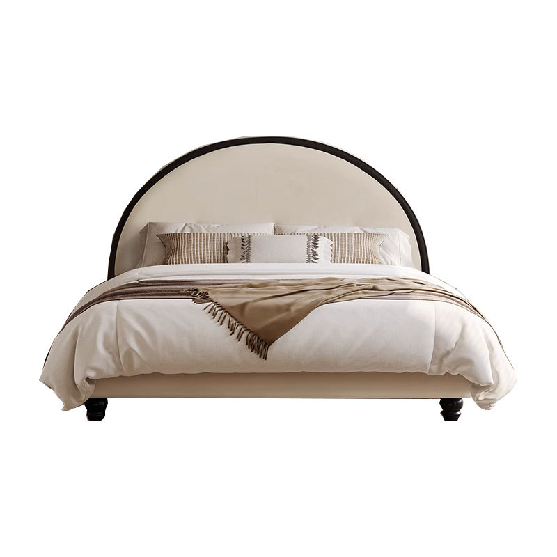 Dan Vance estilo francés crema cama principal dormitorio de niñas en el viento simple cama de luna moderna cama doble cama de tela