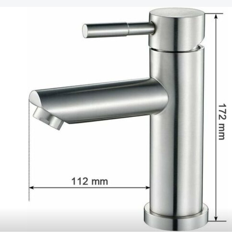 Grifo de lavabo de acero inoxidable cepillado grifo de un solo agujero fregadero de lavandería lavabo grifo al por mayor