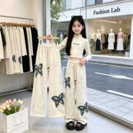 女童裤子秋季2026新款儿童洋气宽松阔腿裤女孩秋装洋气时髦休闲裤