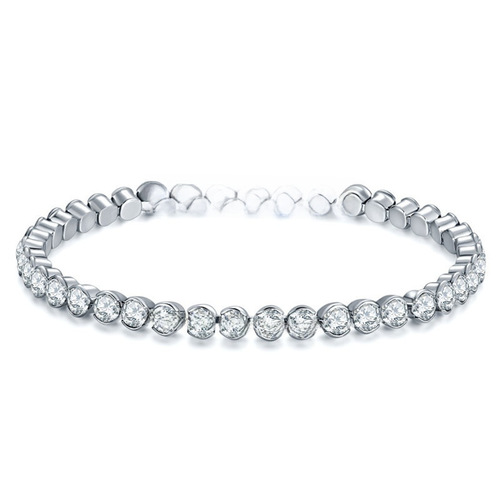 Fashionable European and American Accessories, Multi-SKU Crystal Bracelet, Electroplated Real Gold AAA Zirconia Diamond Bracelet, 4mm Jewelry Wholesale