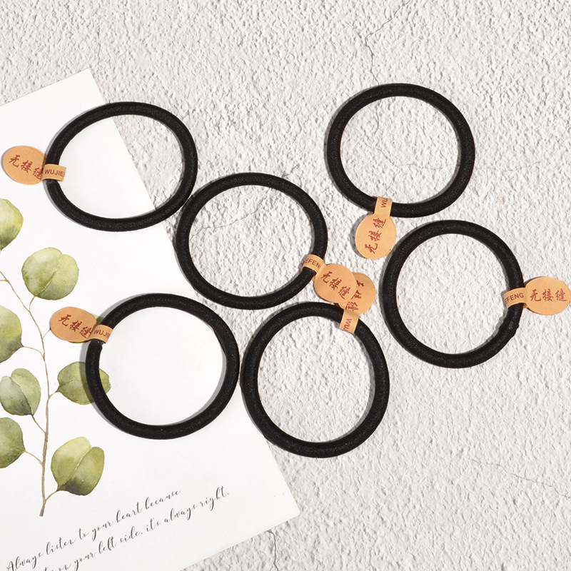 30 Pieces Of Pure Black Simple Hair Ring display picture 2