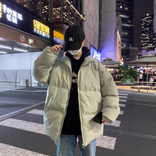 冬季加厚棉服男潮牌INS立领面包服纯色宽松大码情侣棉衣休闲外套