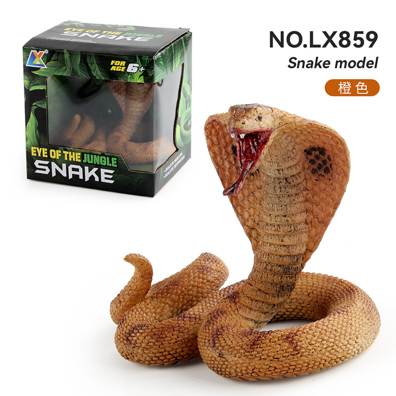Transfronteriza simulación bosque animal serpiente modelo Cobra cinco venenoso serpiente murciélago serpiente truco decoración de escritorio adornos estáticos