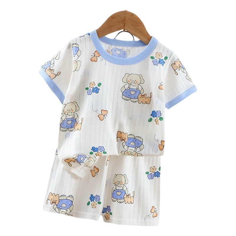 2024 летняя новая детская одежда Детский костюм с короткими рукавами и шортами для мальчиков и девочек детская футболка из хлопка для мальчиков и девочек оптом