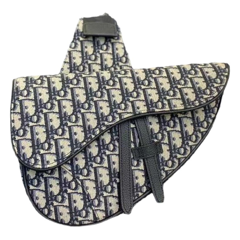 New Men's Chest Bag Saddle Bag Canvas Embroidered Jacquard Trendy Cross Bag Casual Crossbody Bag Men and Women Couple Waist Bag