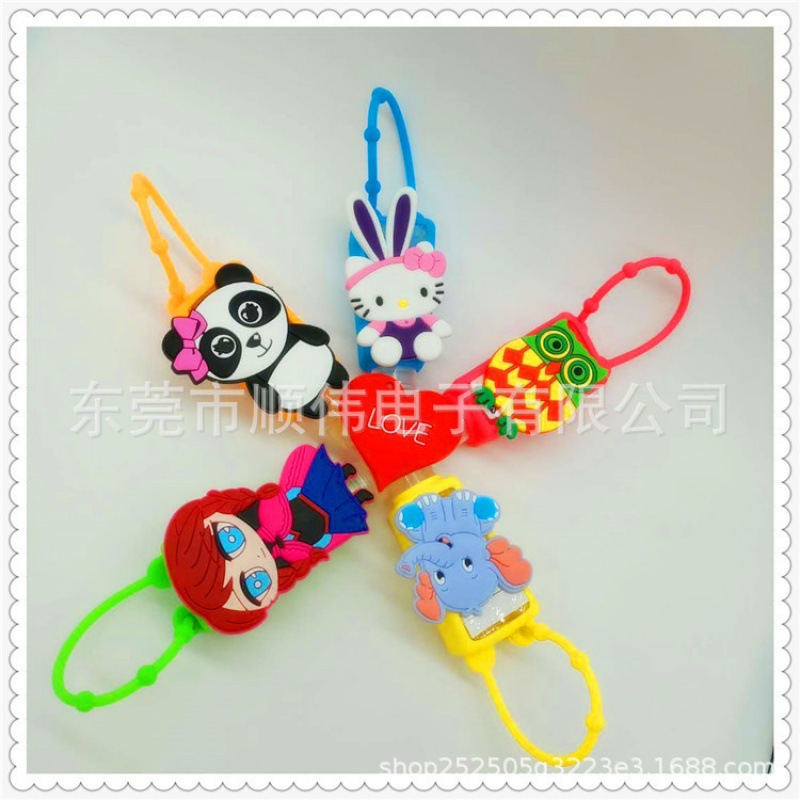 卡通免水洗手液硅胶瓶套 独角兽香水套 30ML硅胶消毒液瓶套