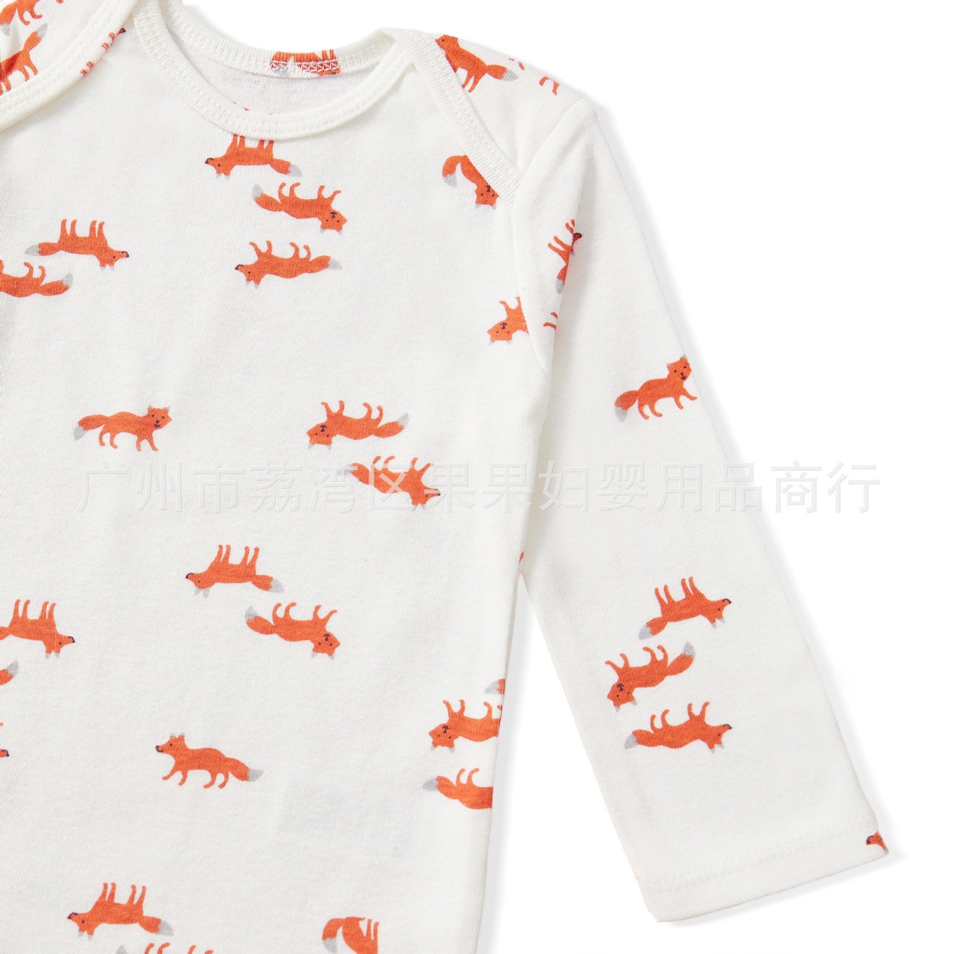 2024 사계절  점프 수트 봄과 가을 긴 소매  소년과 소녀 순면 토끼 동물 인쇄 삼각형 가방 방귀 옷