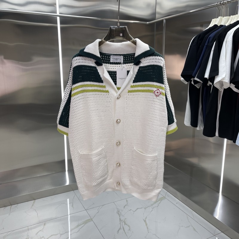 Comercio exterior casa Casablanca suéter suéter de manga corta jacquard cardigan polo pareja pantalones cortos traje