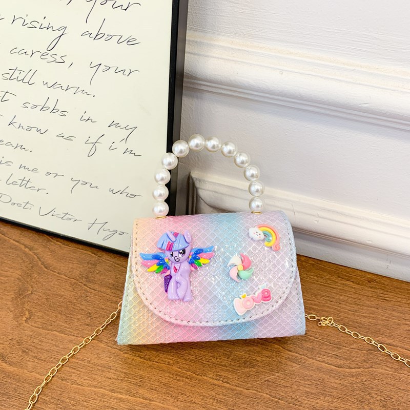 Rainbow Pony lindo bolso de niña 2025 nuevo bebé sale con un bolso diagonal de dibujos animados Aisha bag