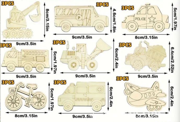 DIY Handmade Craft Wooden Puzzle Blanks Decorative Toy Set for Children Assembly and Painting