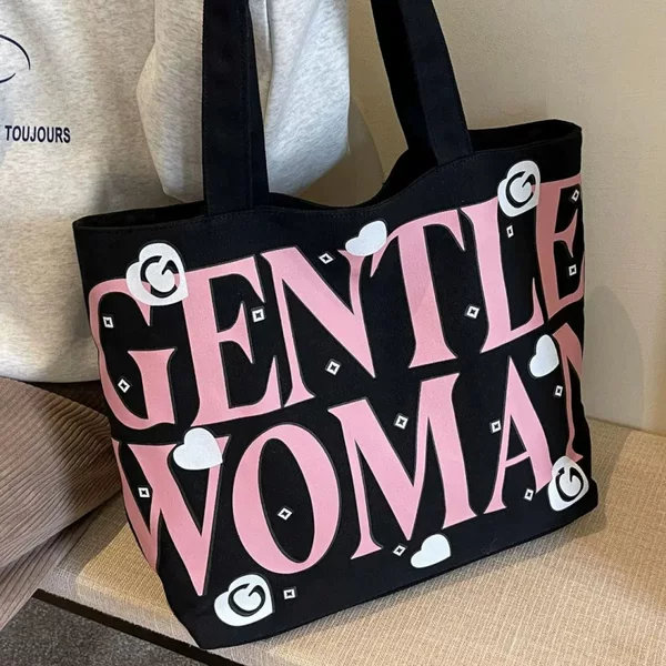 New Letter Fashion All-match Large Capacity Bag Female Student Tote Bag Canvas Bag Large Capacity Bag
