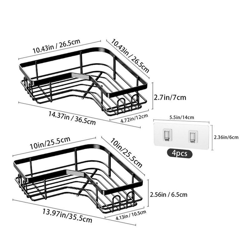 Estante de almacenamiento para baño, sin necesidad de taladrar, para colgar en la pared, para jabón y artículos de aseo, compatible con Amazon transfronterizo.