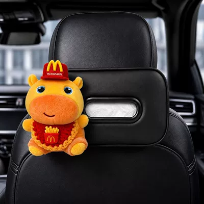 Capybara Lulu Car Tissue Box - High-end Hanging Car Interior Tissue Box, Creative and Cute Tissue Box for Women (Car tissue box/set) - mcdonalds-lulu-tissue-box-seat-version
