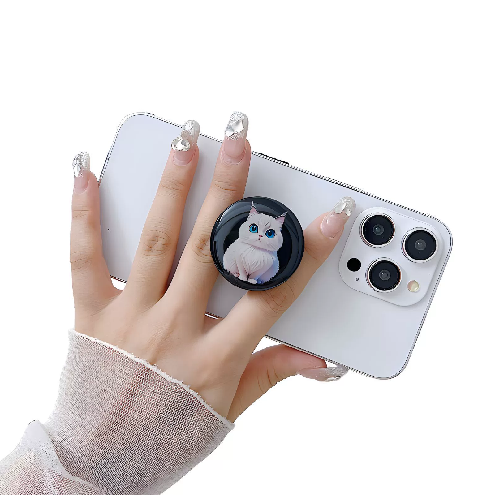 Трансграничный оригинальный продвинутый черный трехмерный котенок спина телескопическая подставка для настольного кронштейна подходит для мобильных телефонов