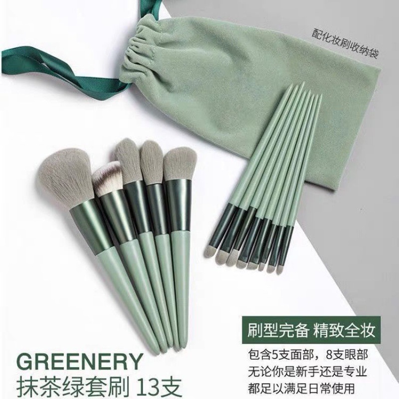 Principiante 13 pinceles de maquillaje traje conjunto completo super suave cepillo ojos estudiante barato almacenamiento portátil