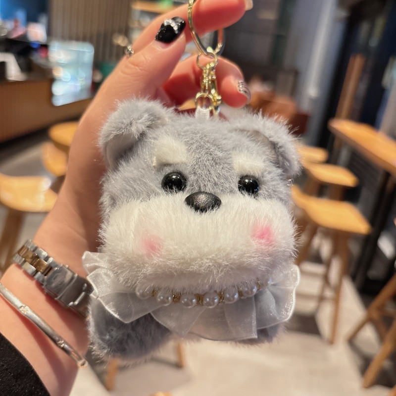 创意萌宠毛绒公仔钥匙扣熊猫小兔玩偶公仔娃娃机礼品情侣包包挂件|undefined
