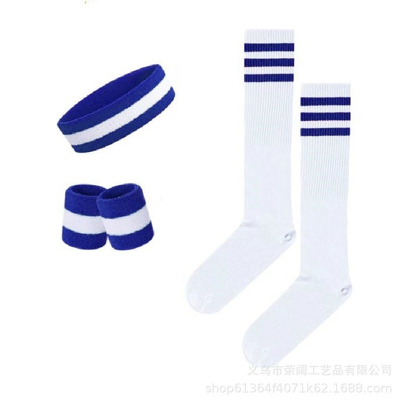 Cross-border Halloween New Rainbow Party Yoga Sweat-absorbent Wristband Sports Basketball Headscarf Set Combination 4-piece Set