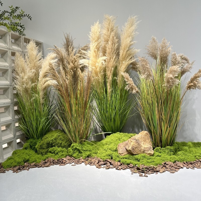 葦天然乾花偽草室内緑植造景北欧ins風偽植物景観置物ショーウインドー生け花|undefined