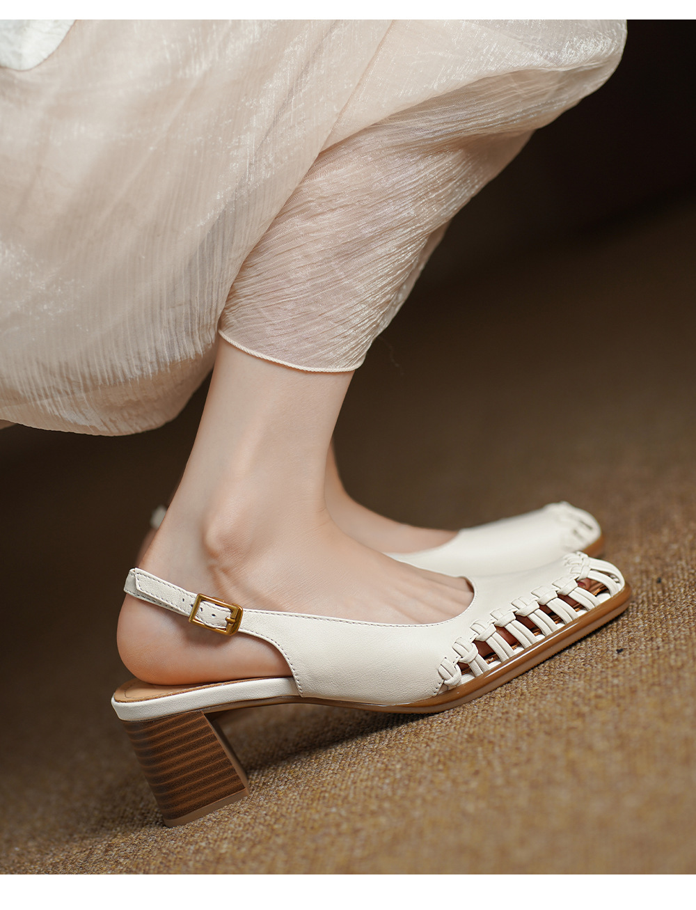 ●Ballaz Clicc CHIKO Capella Square Toe Block Heels Slingback Shoes