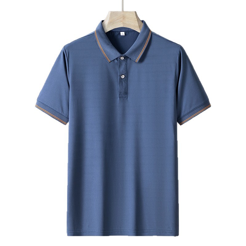 Papa de verano camiseta de manga corta para hombre con solapa suelta de mediana edad chaqueta fría de hielo seco rápido camiseta polo para hombre image 6
