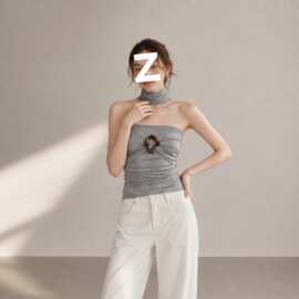 辣妹时尚扣环设计感抹胸背心女2026夏季性感挂脖露背高级百搭上衣