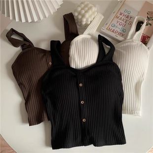 New Camisole for Inner Wear and Outer Wear with Breast Pads, Tube Top, Bottoming, Chest Wrap, Beautiful Back, Internet Celebrity Hot Style Women's Top, Summer