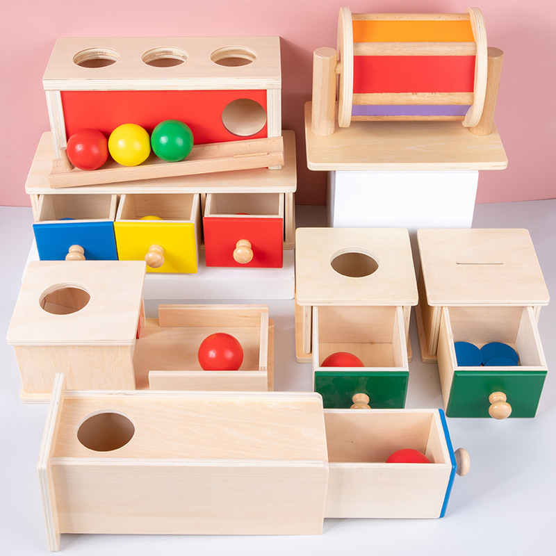 Cajón de bolas de monedas Montessori Caja de objetivos permanentes Educación temprana para niños Juguetes de aprendizaje educativo para niños de 1 a 3 años