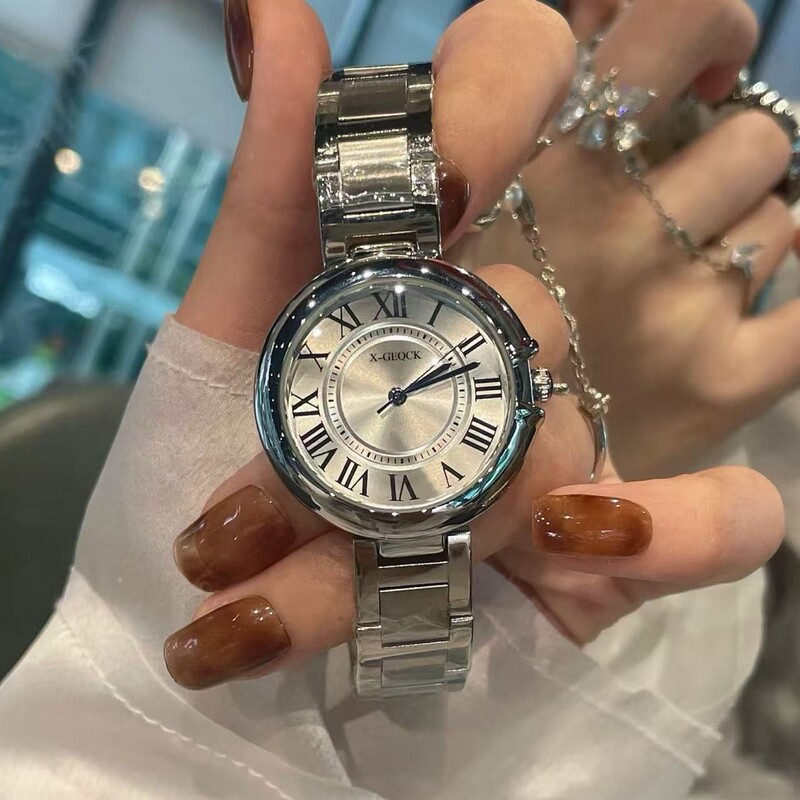 Swiss Same Style Women's Watch Niche Light Luxury Women's Fully Automatic Non-Mechanical Watch Waterproof High-End Gift for Girlfriend