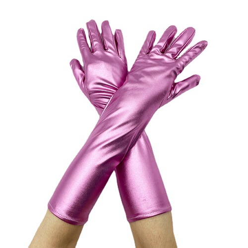 Mid-length patent leather gloves, stretch tight leather gloves, tight stage sexy nightclub winter style