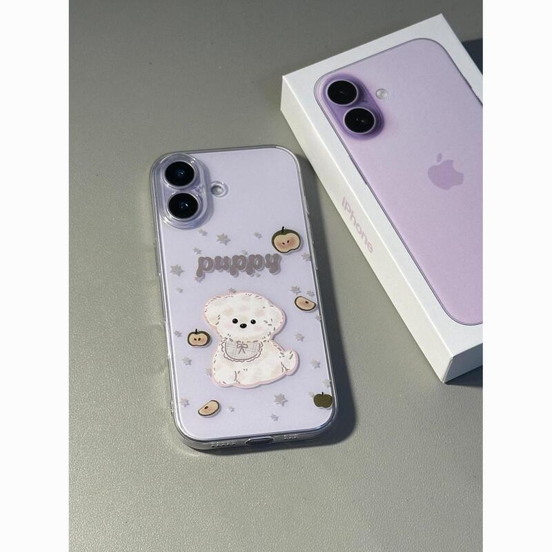 Cute Puppy Suitable for Apple 15 16 Mobile Phone Case 17Promax Fine Hole 11 All-Inclusive 16Pro Soft Shell 1314 Cute Puppy Suitable for Apple 15 16 Mobile Phone Case 17Promax Fine Hole 11 All-Inclusive 16Pro Soft Shell 1314