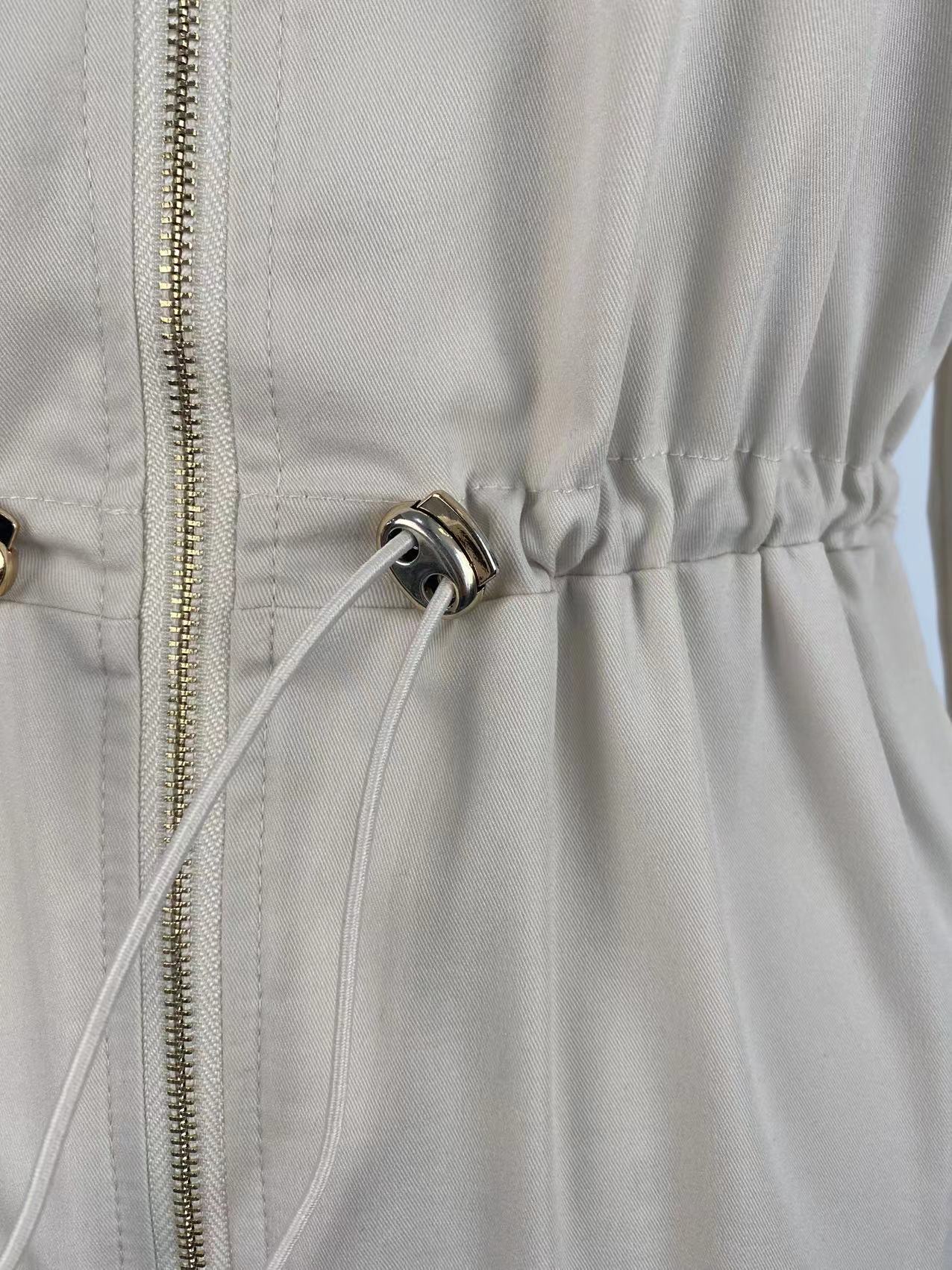 Dameklær midje arbeidsjumpsuits metall glidelås brødpose casual bukser_voghion.com