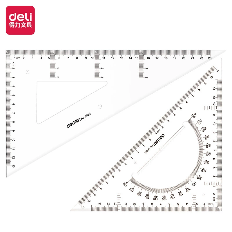 Plastic stationery, transparent set, 23cm, wholesale