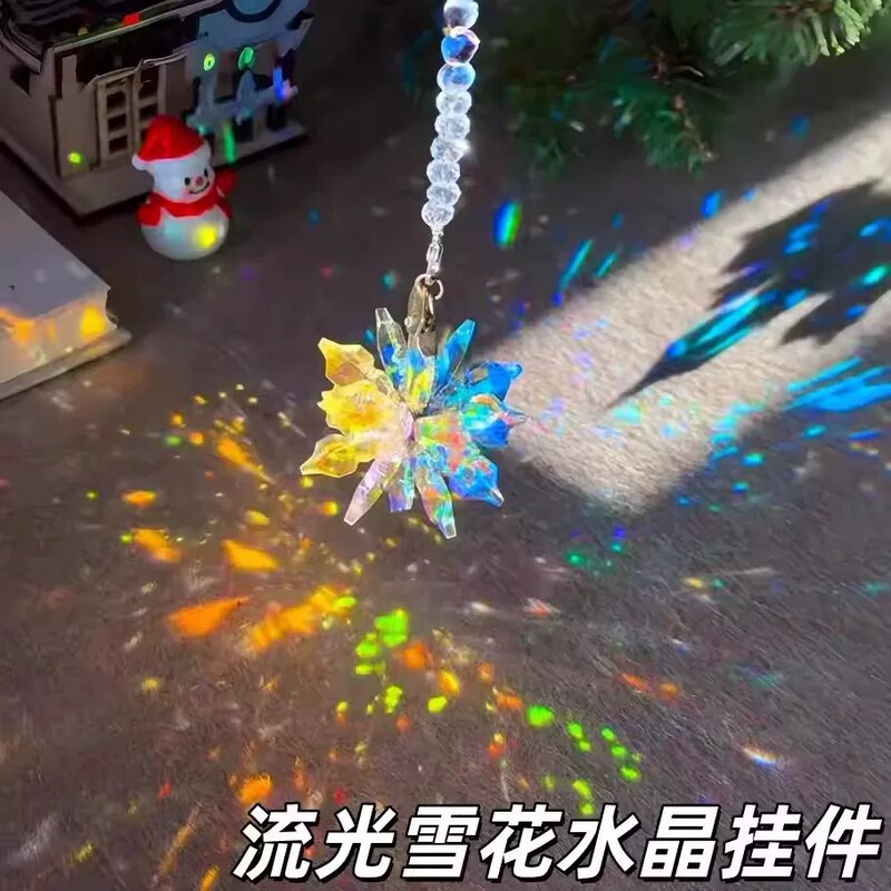 Creative 3D Crystal Sun Catcher Pendant Light and Shadow Refraction Iridescent Indoor Decoration for Healing and Stress Relief Creative 3D Crystal Sun Catcher Pendant Light and Shadow Refraction Iridescent Indoor Decoration for Healing and Stress Relief
