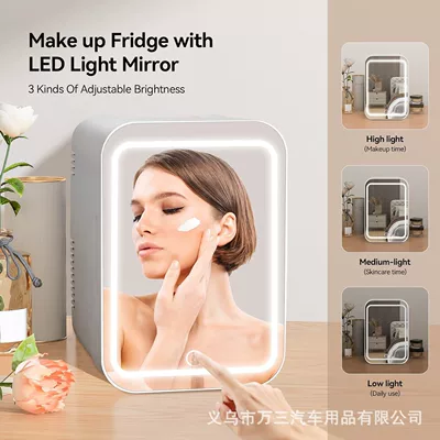 Soyuducular and Beauty Gift Mini Fridge, Available - p4l-white-mirror-soft-light-for-home-and-car-use