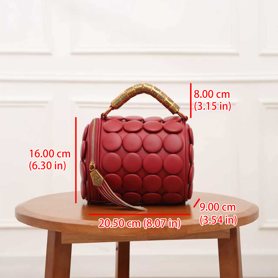 Damen-Handtasche mit Polka-Dots, Herbst/Winter, kreativ, klassisch, stylisch, Schultertasche, Umhängetasche_voghion.com
