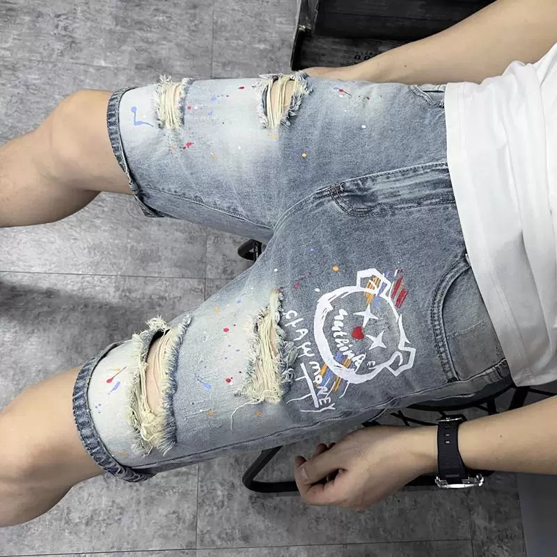 Ретро джинсовая юбка, мужские летние шорты, брюки, Slim fit