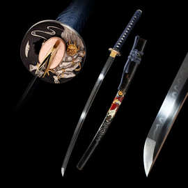 跨境新款日本刀T10钢覆土烧刃武士长刀一体手工刀剑katana未开刃