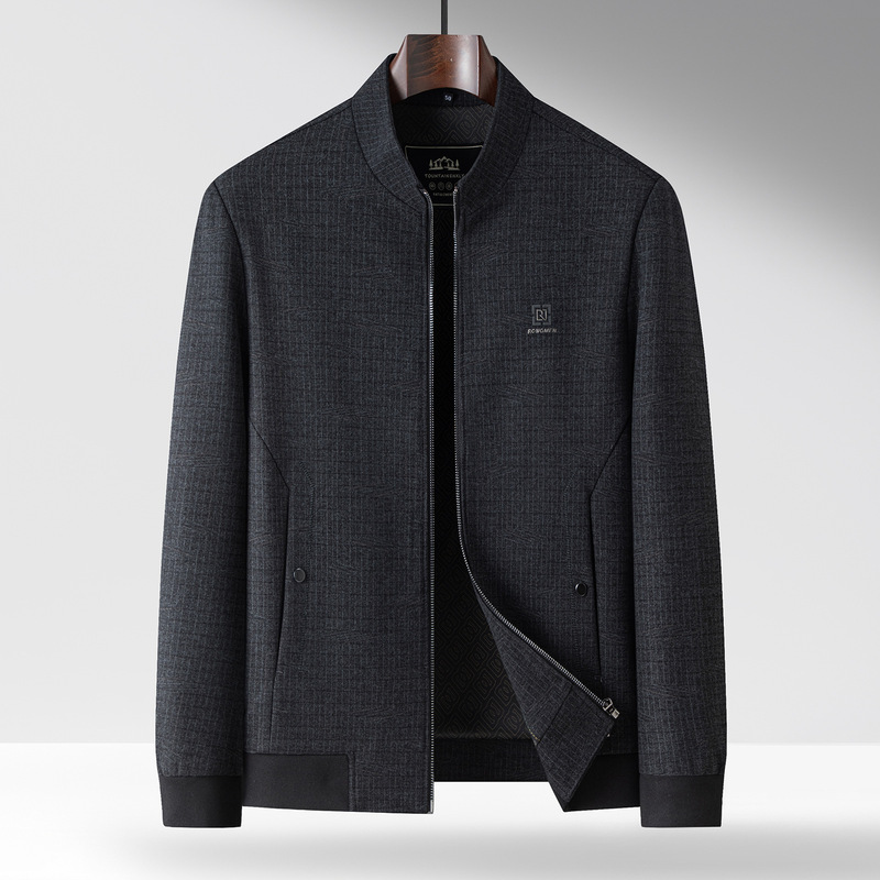 2026 Autumn High-End Fleece-Lined Men's Stand-Collar Thick Coat, Loose Casual Business Jacket for Middle-Aged and Elderly Men 2026 Autumn High-End Fleece-Lined Men's Stand-Collar Thick Coat, Loose Casual Business Jacket for Middle-Aged and Elderly Men