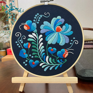 Handmade diy Hanging Painting Three-dimensional Flowers French Foreign Trade Non-Stamping Embroidery Needle Set Lu Embroidery Novice Decorative Painting