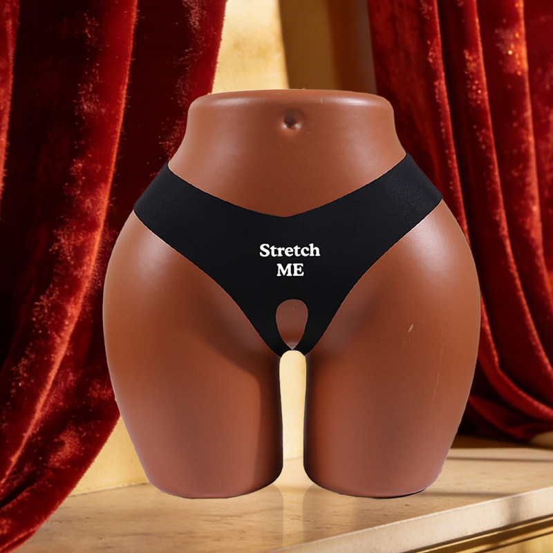 Cross-border best-selling letter-printed women's sexy low-rise briefs with front cutout, seamless, breathable, and stretchy underwear