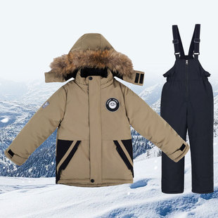 Cross-Border Winter Children's Clothing Boys' Suits Outdoor Ski Clothing Fur Collar Loose Jacket Workwear Thickened Waterproof Men's Jacket