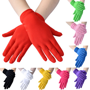 The spring and autumn period and the new ms armguard milk silk color butyl elastic gloves short thin air performed a dance etiquette gloves