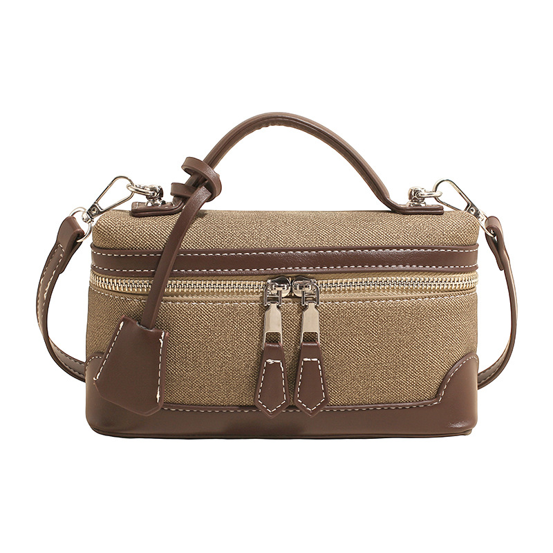 Caja de mano retro europea y americana bolsos pequeños cuadrados de mujeres nuevas ventas calientes transfronterizas pu color de empalme de hombro único bolso de tramo inclinado
