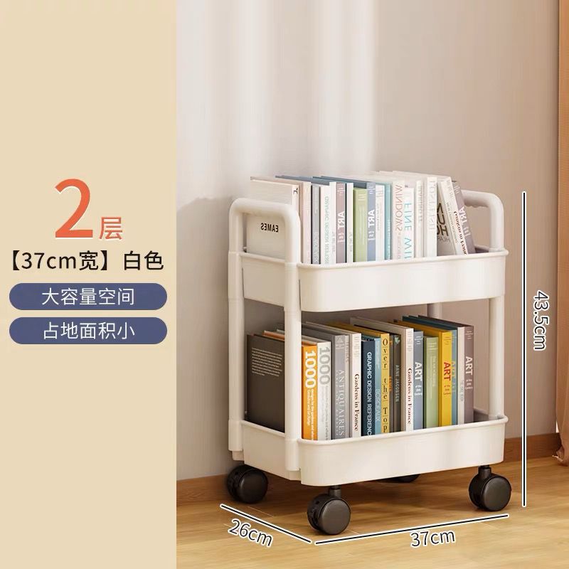 Estante de libros móvil estante de almacenamiento de juguetes para niños estante de almacenamiento de lectura pequeño carro doméstico con rueda de piso librería simple