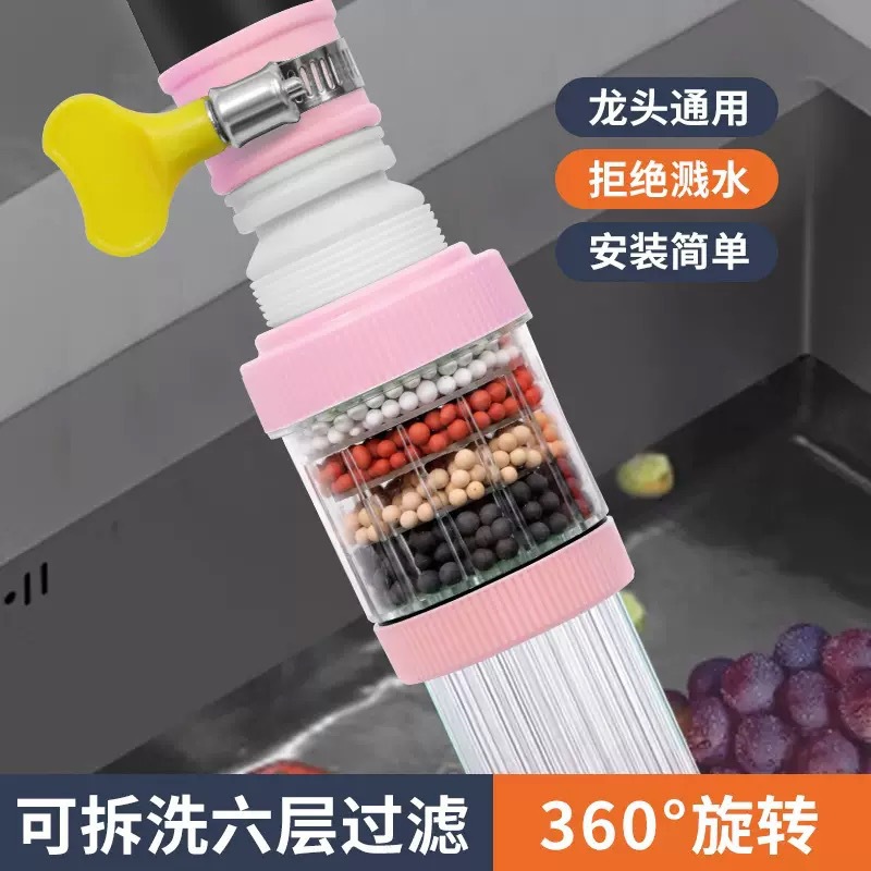水龙头过滤器家用自来水净化器净水厨房龙头滤嘴延伸防溅神器通用