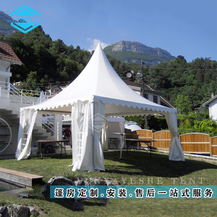 户外尖顶帐篷欧式婚礼摄影白色展会活动广告车展野营遮阳