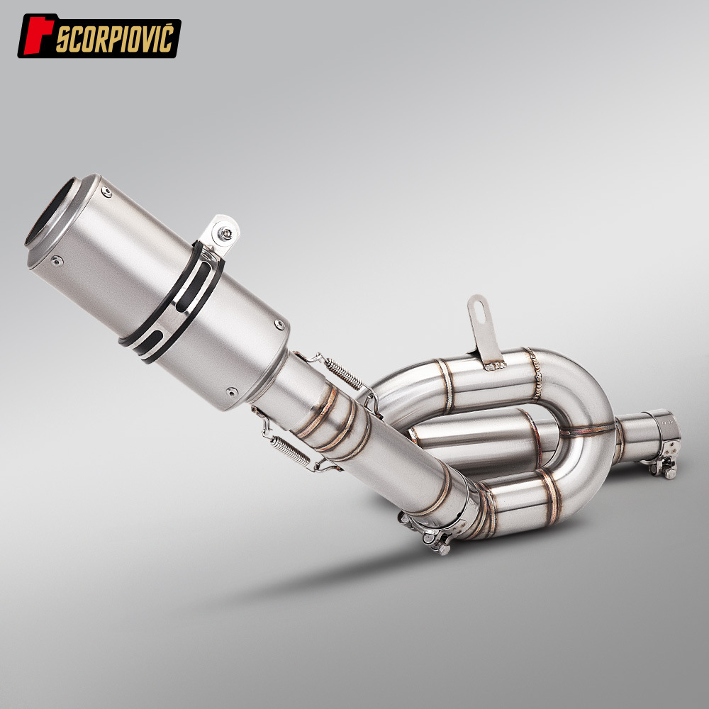Motorcycle modification: CFMOTO 400NK 650NK mid-section exhaust pipe, tail section silencer, Scorpio SC tail section