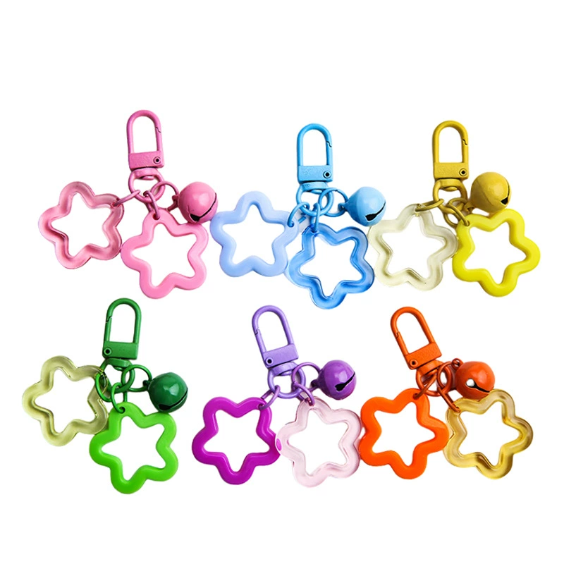Creative Keychain Set, Cute Star Bell 14 mm, DIY Bag Charm Pack